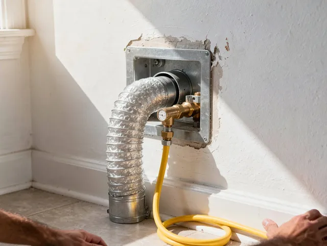 Coral Springs Dryer Vent Cleaning certified technician performing specialized gas dryer vent cleaning in Coral Springs